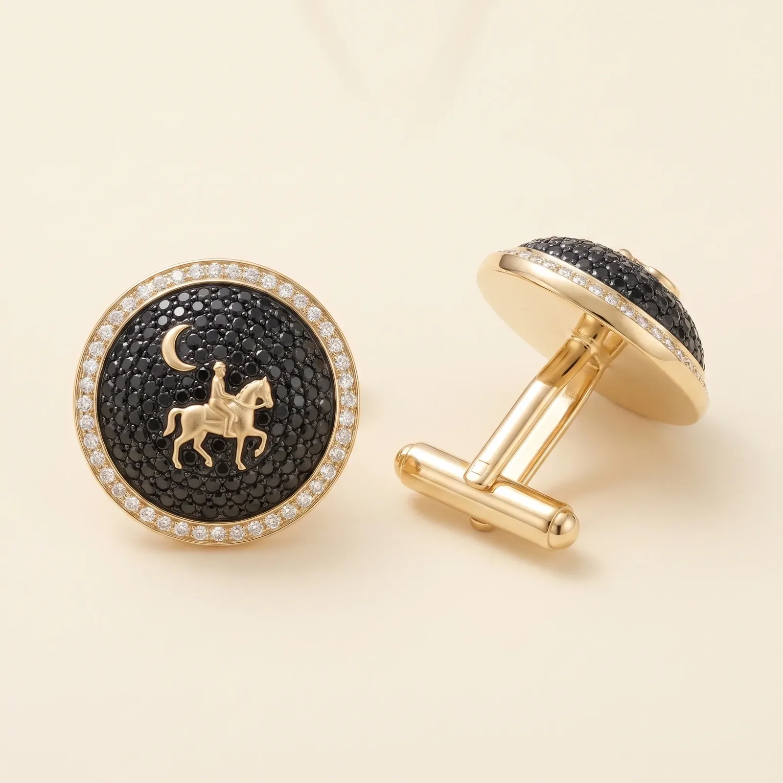 Afsaneh Haft Paykar Black Dome Cufflinks