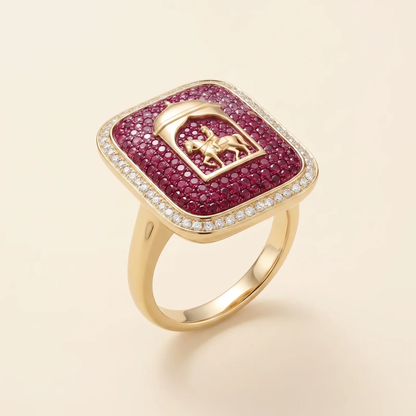 Afsaneh Haft Paykar Red Dome Ring