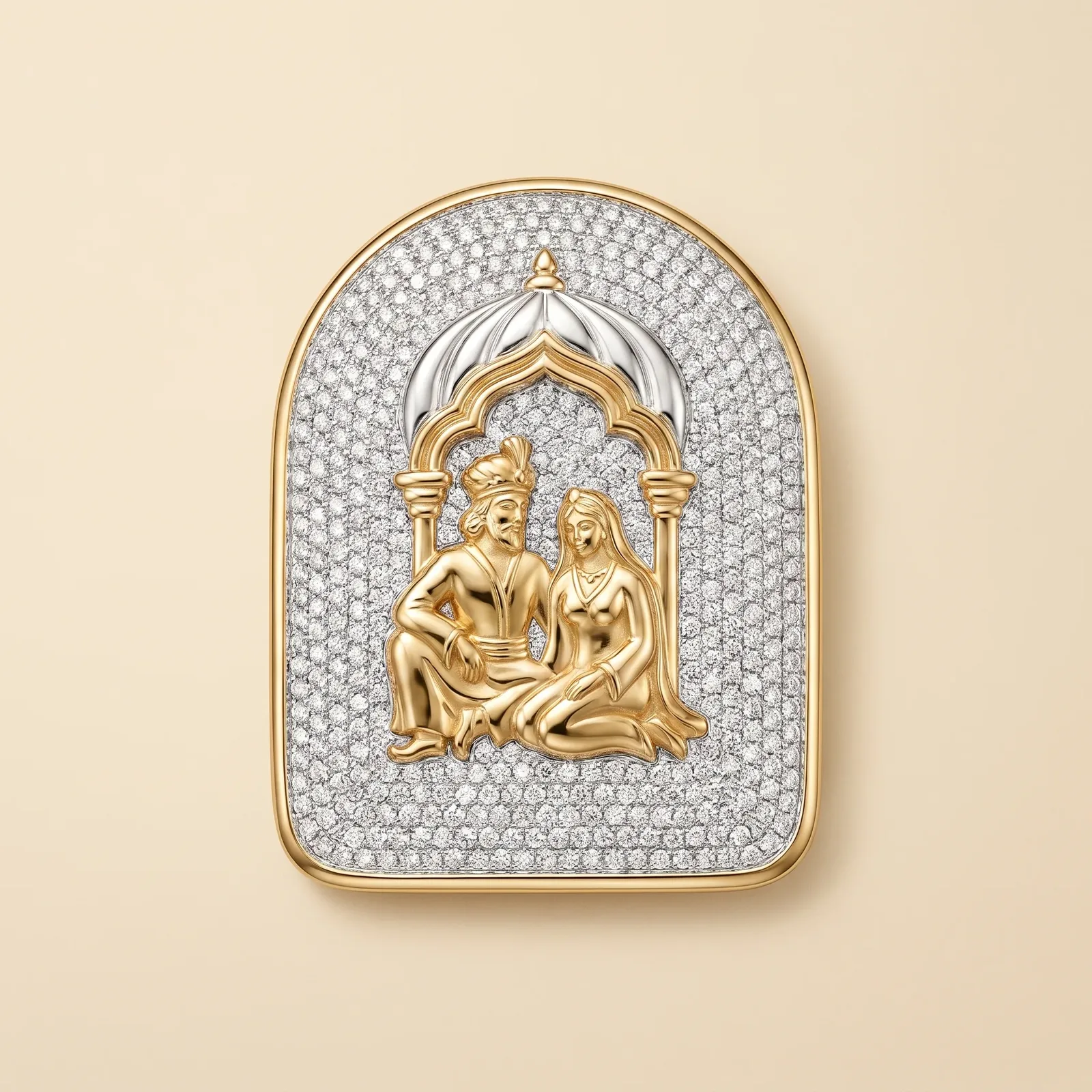 Afsaneh Haft Paykar White Dome Brooch