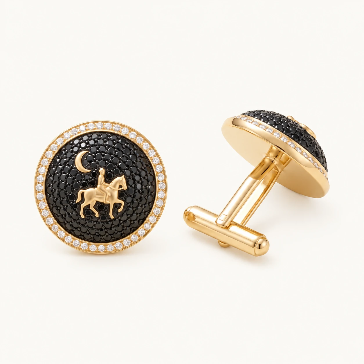 Afsaneh Haft Paykar Black Dome Cufflinks