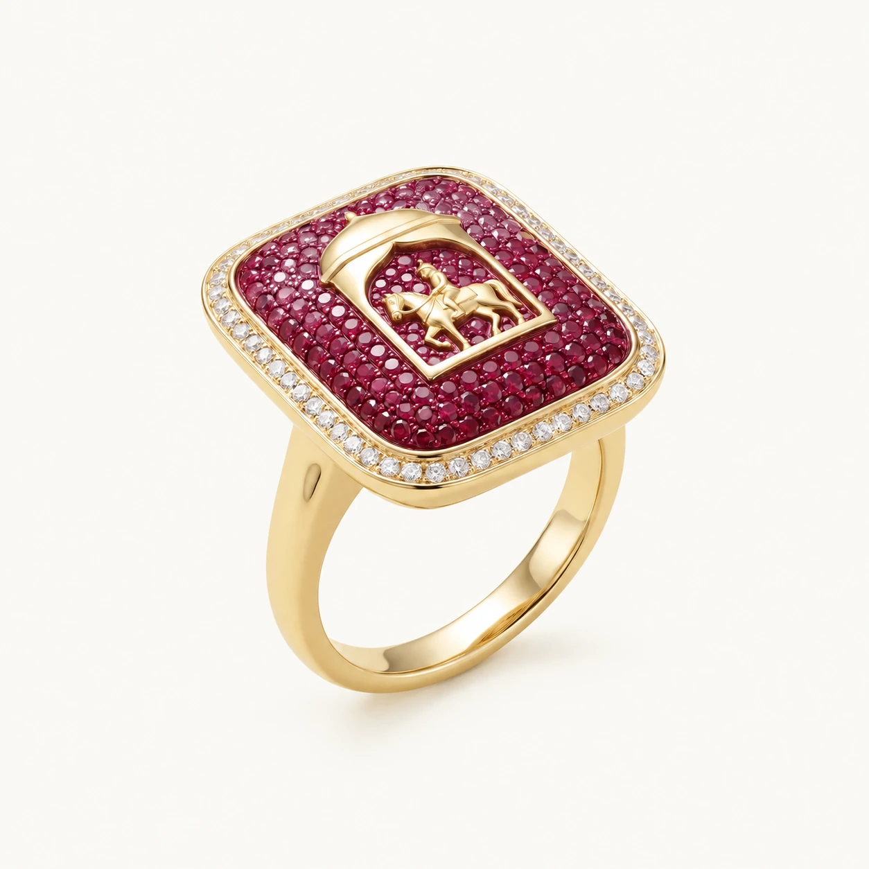 Afsaneh Haft Paykar Red Dome Ring