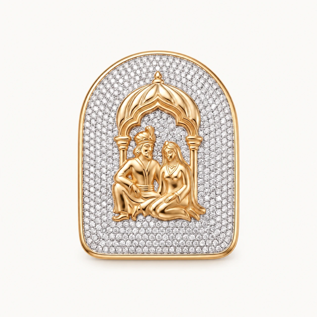 Afsaneh Haft Paykar White Dome Brooch