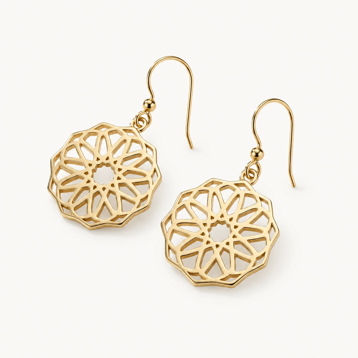 Setareh Earrings | Openwork Gold Star Drop Earrings