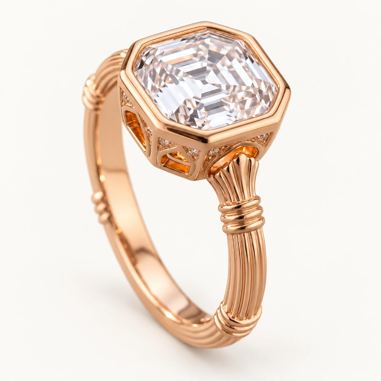 Soraya Engagement Ring | Asscher-Cut Diamond Bezel