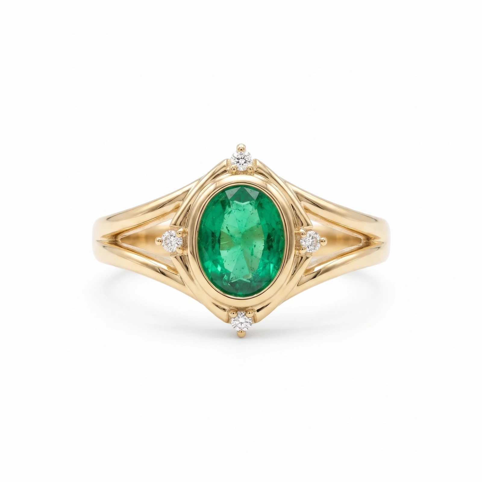 Golestan Chahar Bagh Engagement Ring | Emerald Solitaire