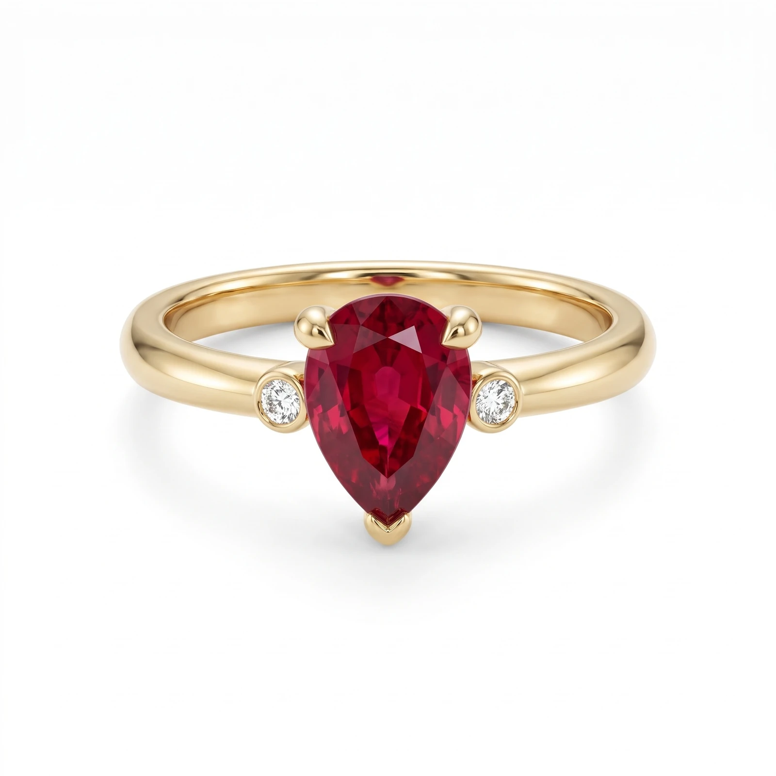 Laleh Engagement Ring | Ruby Tulip Petal Setting