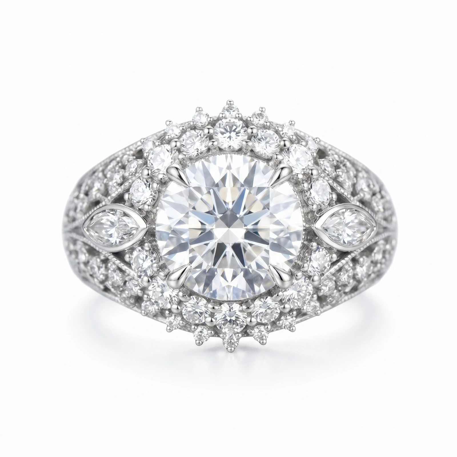 Mahtab Engagement Ring | Persian Star Diamond Halo
