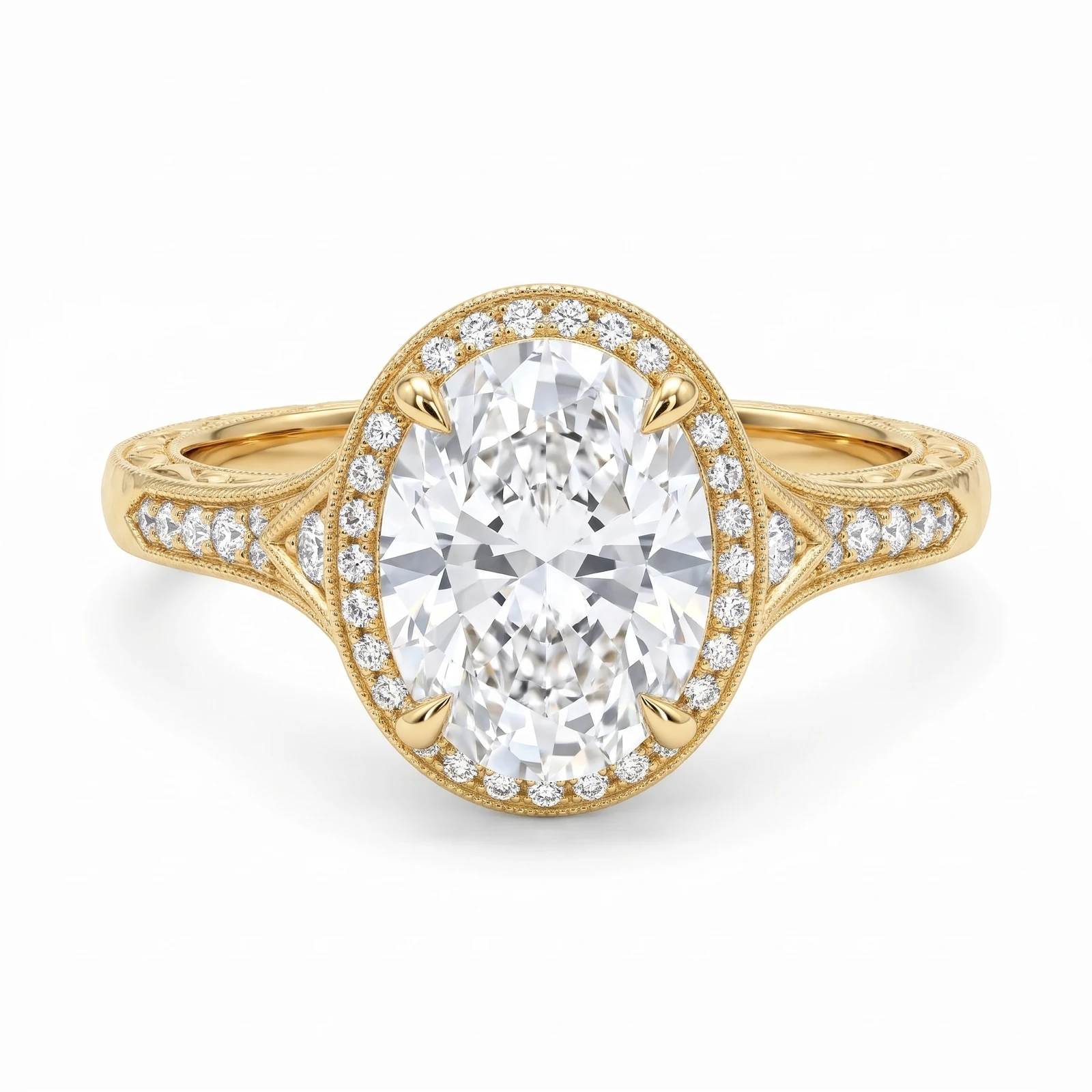 Noor Engagement Ring | Oval Diamond Halo