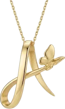 Emza Butterfly Letter Pendant