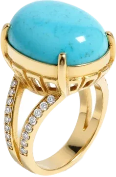 Firouzeh Turquoise Statement Ring | Persian Turquoise, Diamonds & 18ct Gold