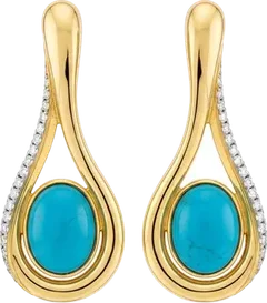 Firouzeh Turquoise Drop Earrings | Persian Turquoise & 18ct Gold
