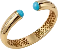Firouzeh Turquoise Cuff Bracelet | Persian Turquoise & 18ct Gold
