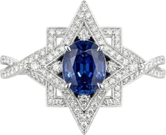 Kohestar Engagement Ring | Sapphire Shamseh Star Setting