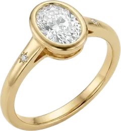 Panah Oval Diamond Engagement Ring | Bezel Set Solitaire