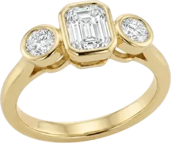 Panah Three Stone Engagement Ring | Bezel Set Trilogy