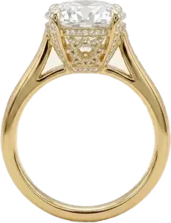 Setareh Noor Engagement Ring | Pave Girih Dome Solitaire