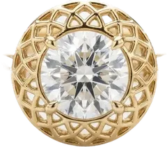 Atash - Sacred Fire Lattice Halo Engagement Ring