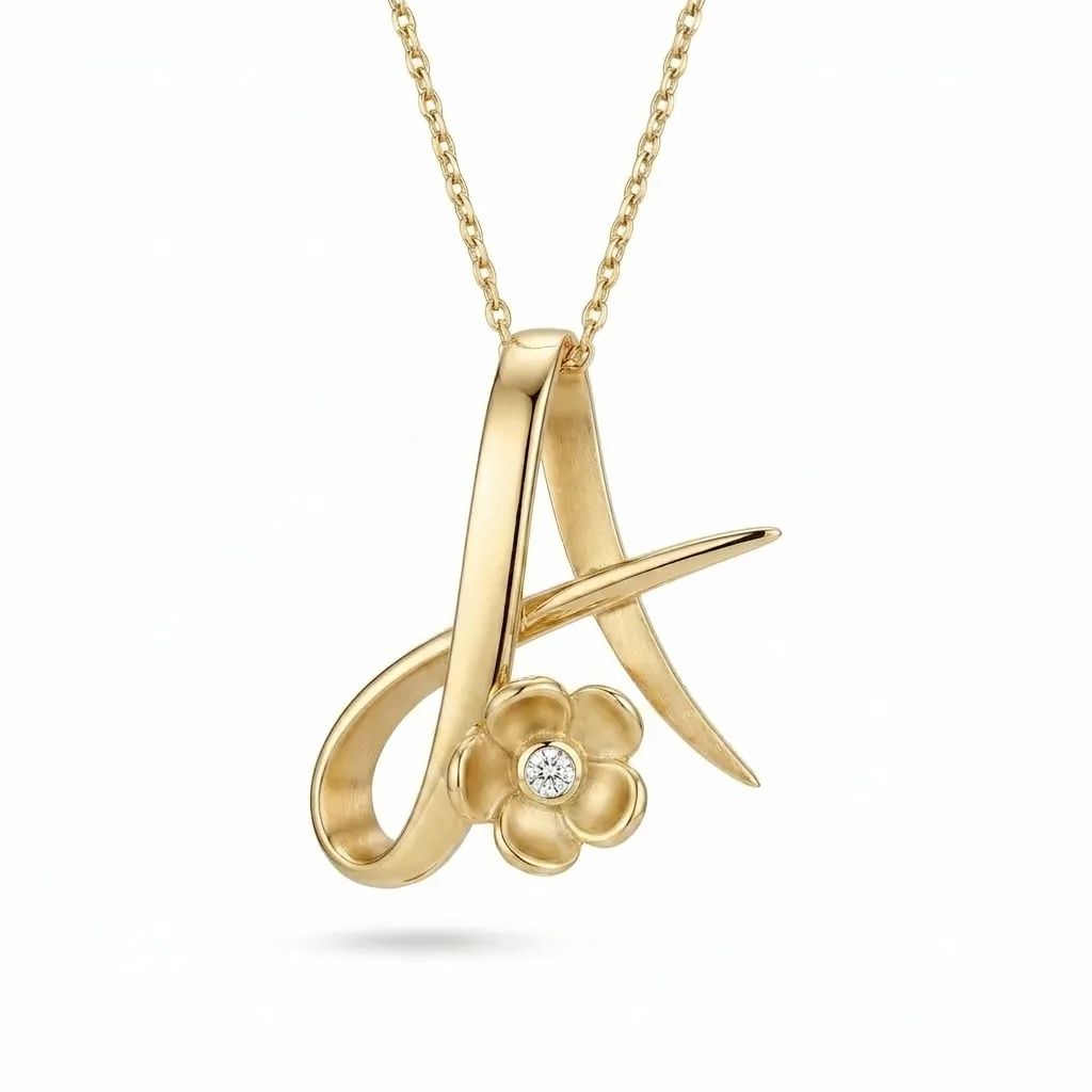 Emza Blossom Letter Pendant