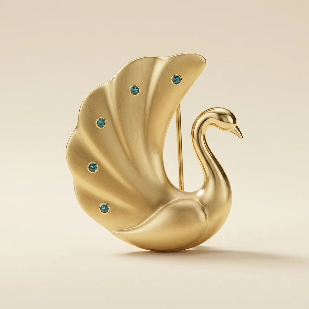 Hamdam Tavus Fan Brooch