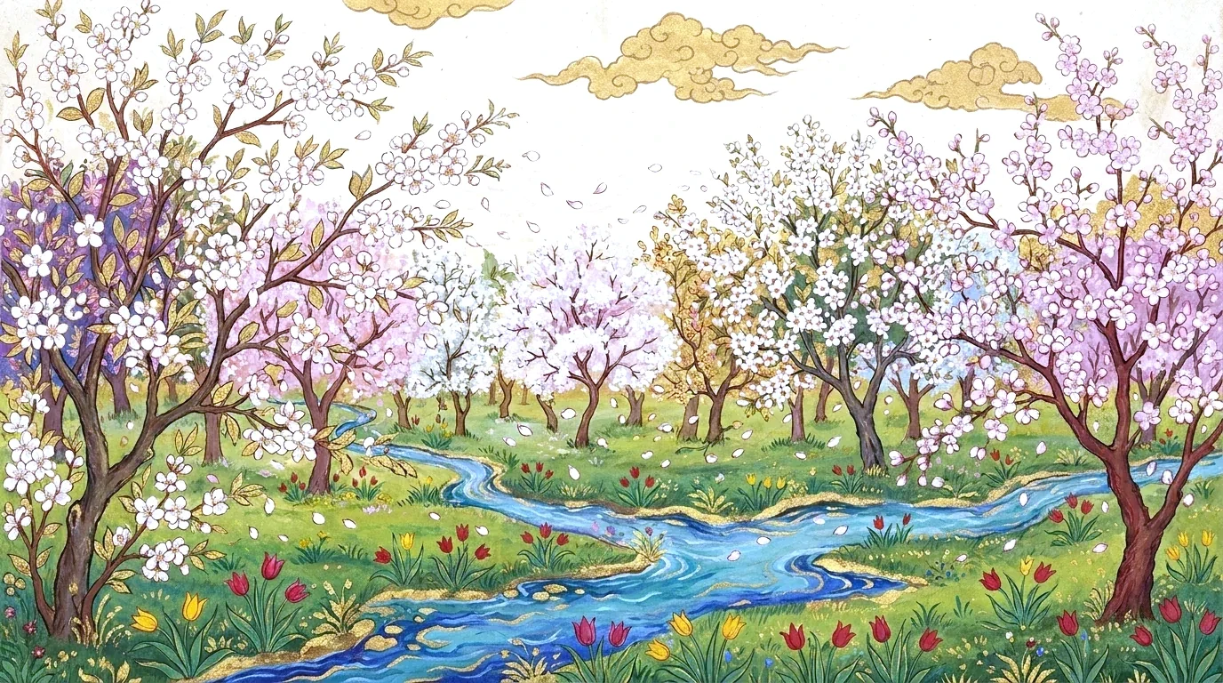 The Bahar world, painted in the atelier
