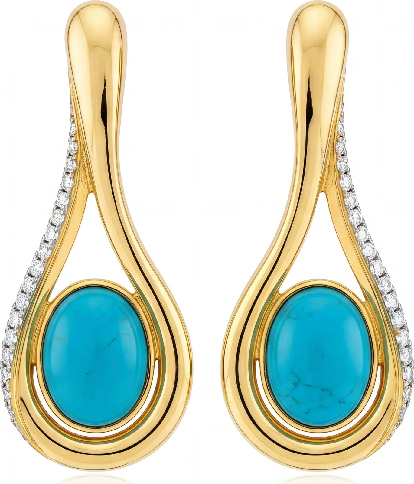 Firouzeh Turquoise Drop Earrings | Persian Turquoise & 18ct Gold