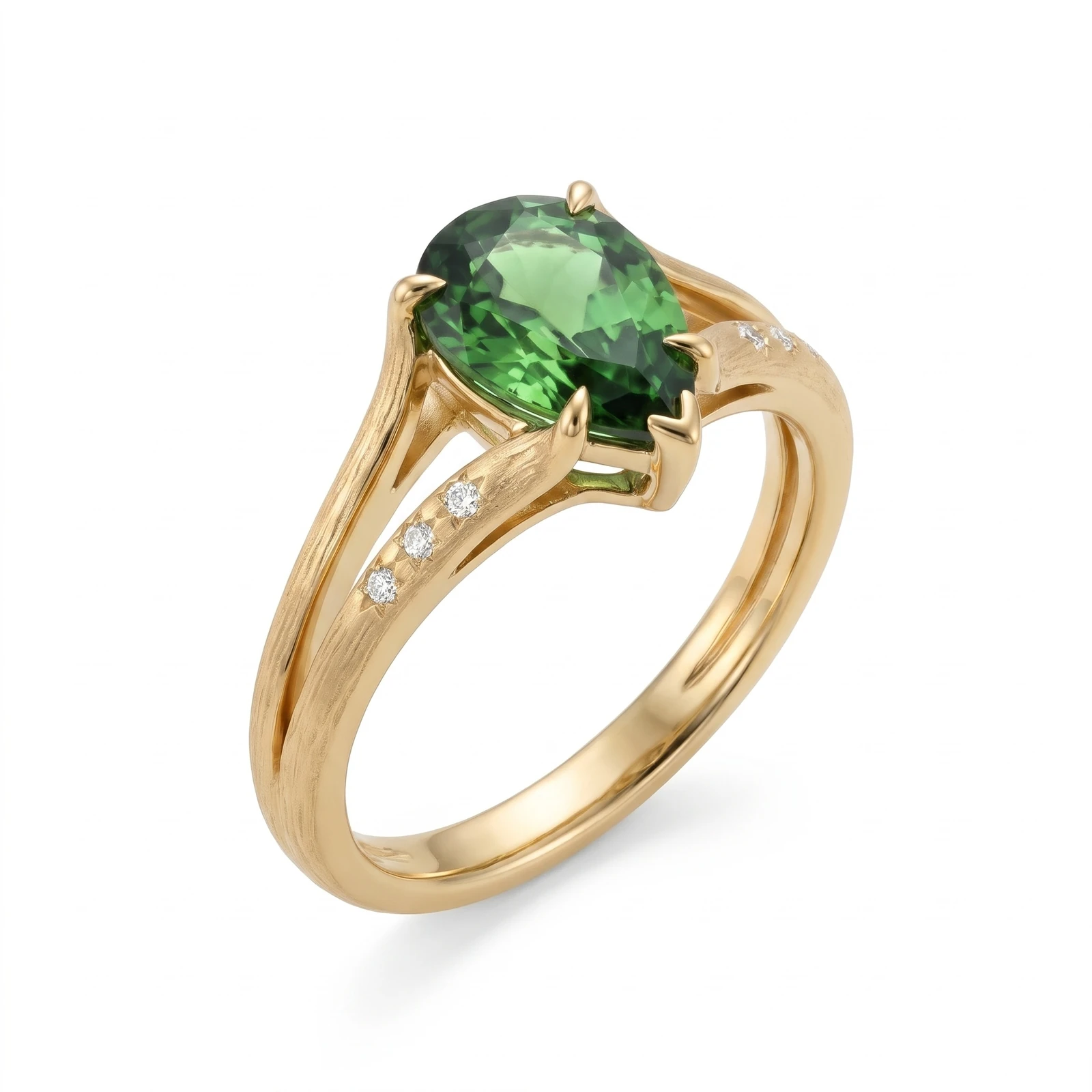 Bustan Abarkuh Pear Cut Engagement Ring | Cypress Split Shank