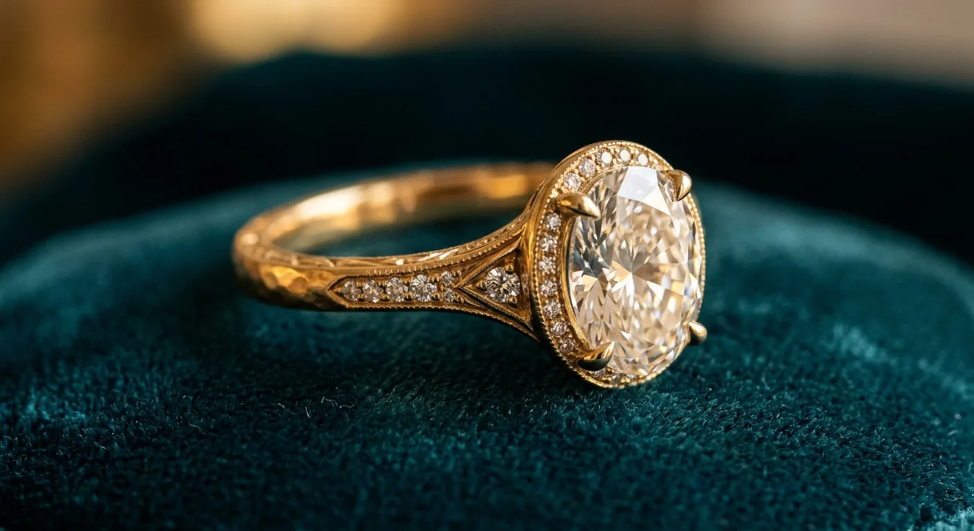 Noor Engagement Ring | Oval Diamond Halo