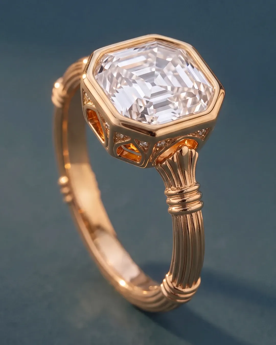 Soraya Engagement Ring | Asscher-Cut Diamond Bezel