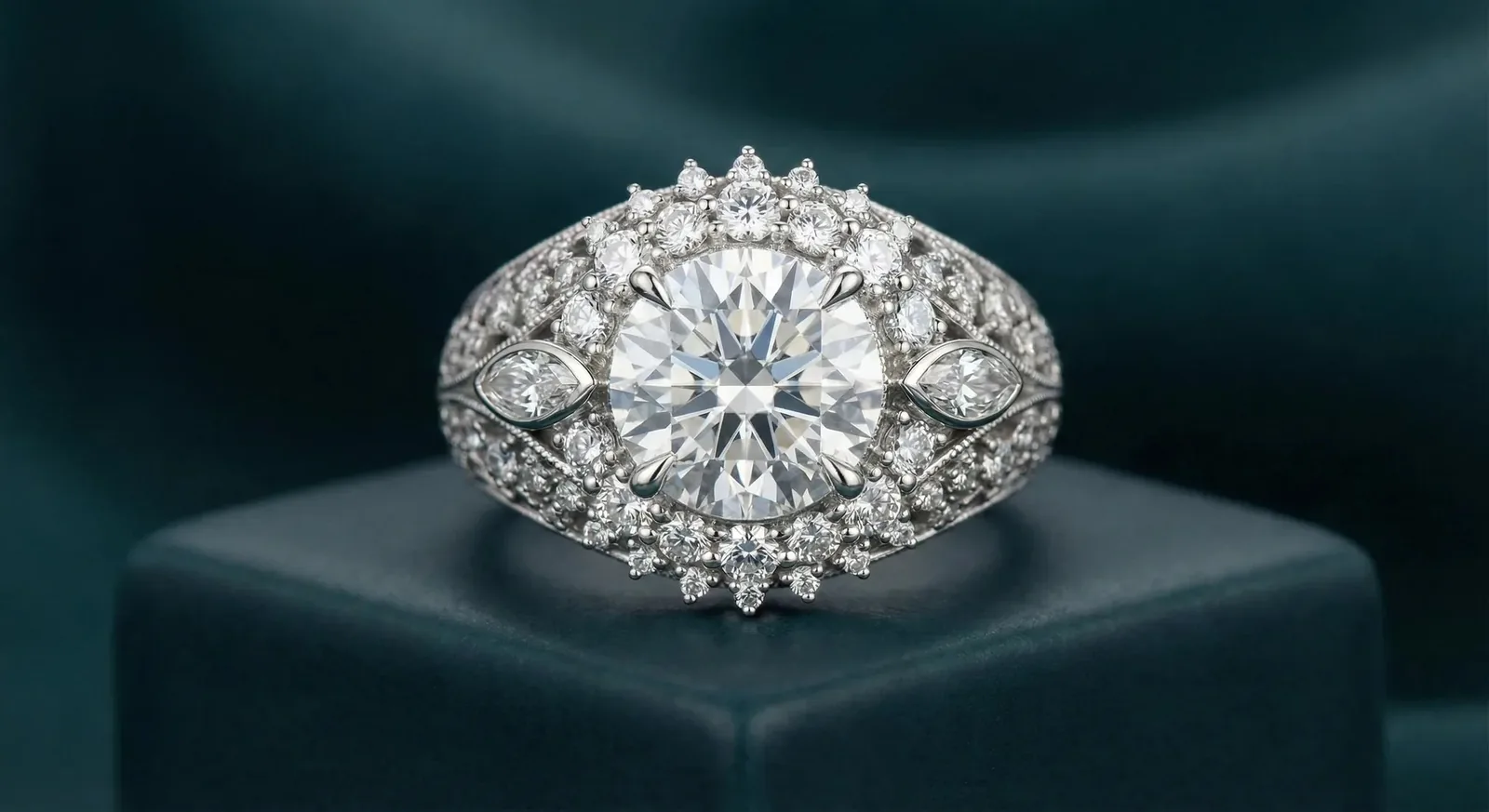 Mahtab Engagement Ring | Persian Star Diamond Halo