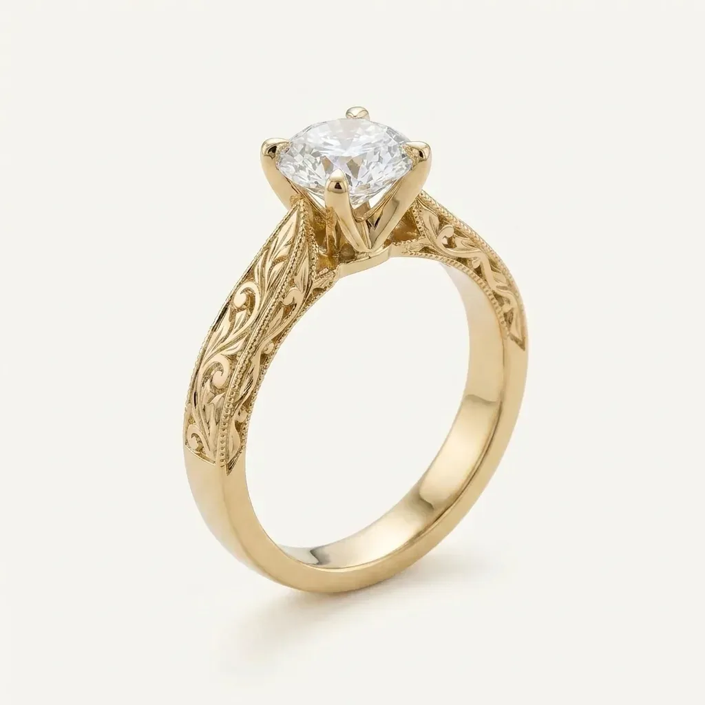 Sahar Engagement Ring | Four-Claw Cathedral Solitaire