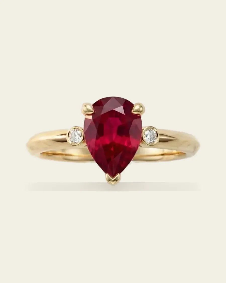Laleh Engagement Ring | Ruby Tulip Petal Setting