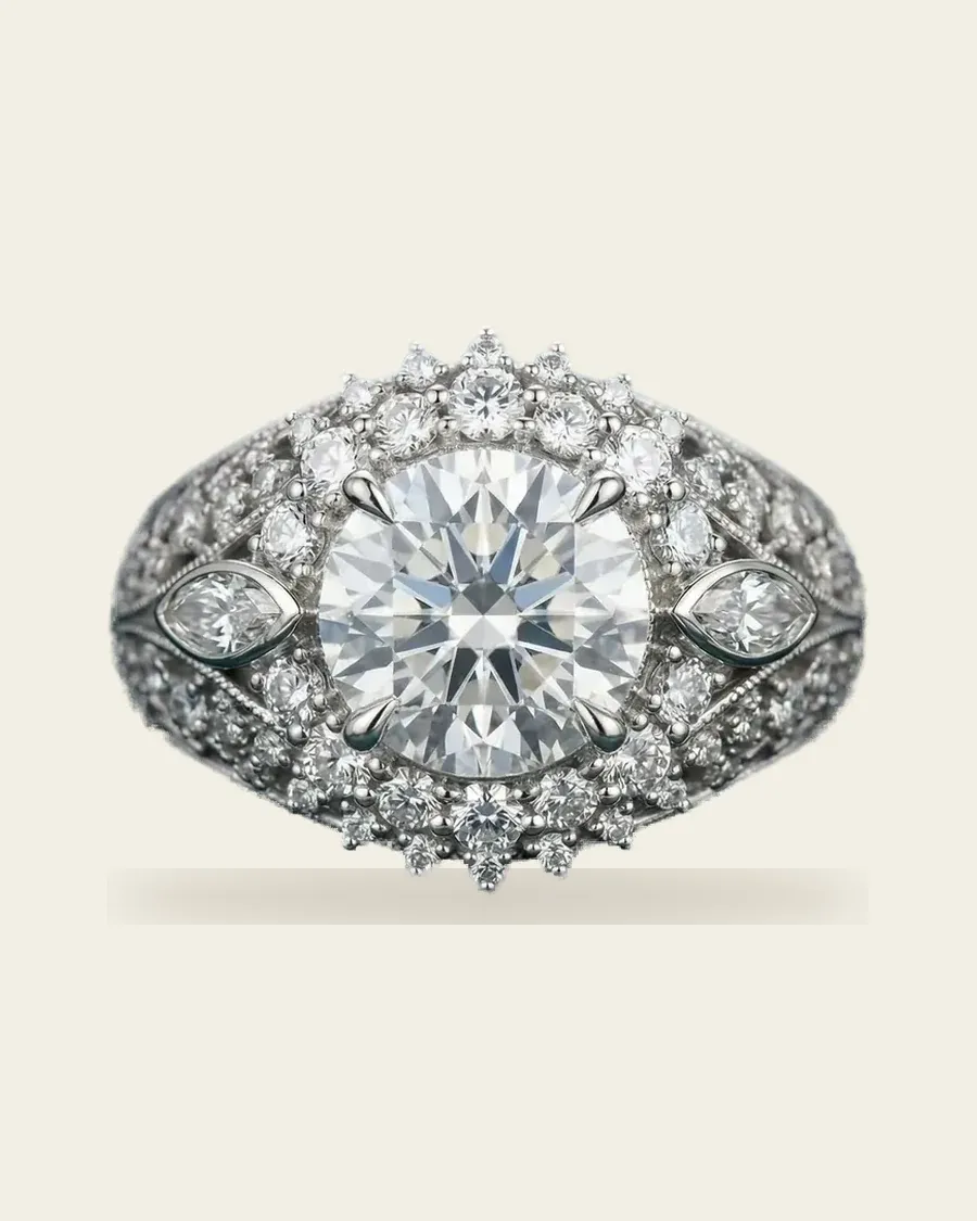 Mahtab Engagement Ring | Persian Star Diamond Halo