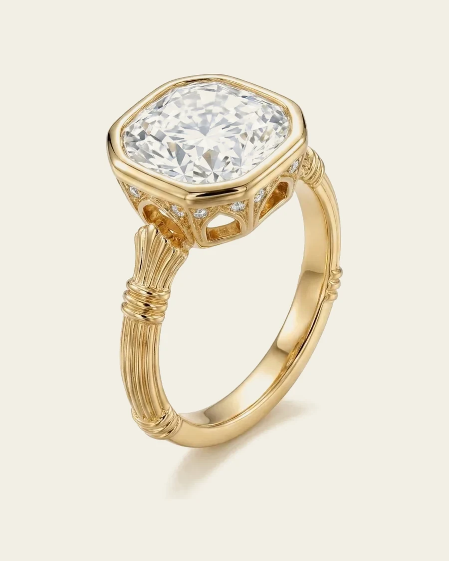 Soraya Engagement Ring | Asscher-Cut Diamond Bezel