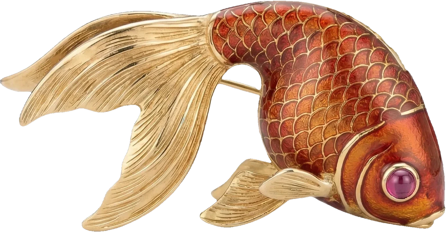 The Mahi Brooch, the collection’s hero piece, shown at monument scale.