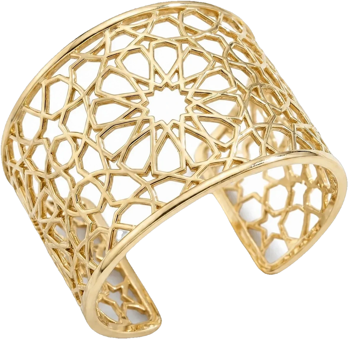 The Girih Cuff, the collection’s hero piece, shown at monument scale.